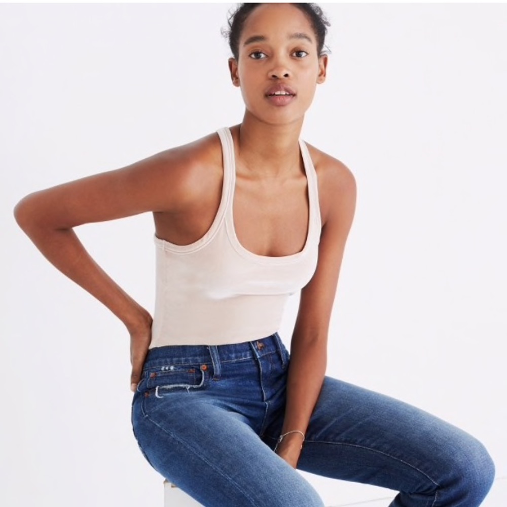 Black Madewell Velvet Bodysuit